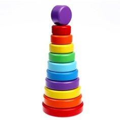 Пирамидка деревянная большая «Круг» Мега Тойс