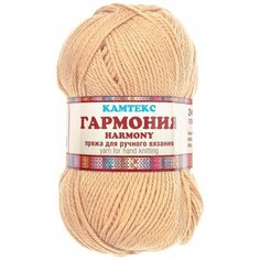 Пряжа Камтекс Гармония бежевый светлый (006), 50%акрил/50%импортная полутонкая шерсть, 245м, 100г, 3шт
