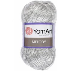 Пряжа Yarnart Melody светло-серый 881(), 9%шерсть/21%акрил/70%полиамид, 230м, 100г, 2шт