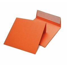 Конверт цветной 160х160 мм оранжевый 10 штук Нет бренда