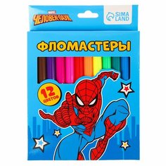 Фломастеры, 12 цветов, в картонной коробке, Человек-паук Россия