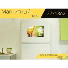 Магнитный пазл "Свет, лампочка, лампы" на холодильник 27 x 18 см. Lots Prints