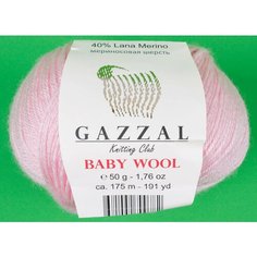 Пряжа Gazzal Baby Wool светло-розовый (836), 40%шерсть мериноса/20%кашемирПА/40%акрил, 175м, 50г, 3шт