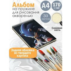 Альбом планшет для рисования акварелью мультфильм Соник Альбомы