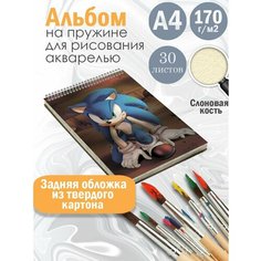 Альбом планшет для рисования акварелью мультфильм Соник Альбомы