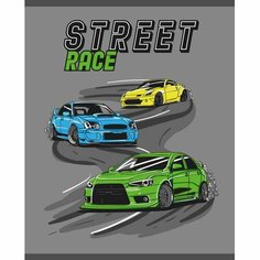 Тетрадь общая А5 48л №1School Street race, клет, скреп, ВД-лак (80 шт.)