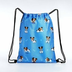 Мешок для обуви Маленькие собачки, 32*0,5*40 см, отд на шнурке, синий 9824427 Сима ленд