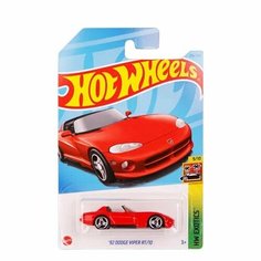 HKG71 Машинка игрушка Hot Wheels металлическая коллекционная 92 Dodge Viper RT/10 красный