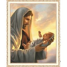 Алмазная мозаика на подрамнике 40х50см SGA3242-1 икона ангел религия Нет бренда