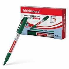 Маркер для доски, 2,0 мм, ErichKrause W-110, круглый, зелёный, 12 штук