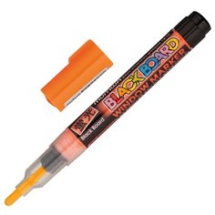 Комплект 5 штук, Маркер меловой MunHwa Black Board Marker 3мм оранжевый, водная основа BM-11