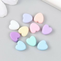 Бусины "Сердечки" микс 8х8 мм, 10 штук Noname
