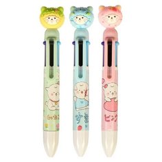 Ручка шариковая "Мишка" 6-цветная, 0.5 мм, микс (штрихкод на штуке), 36 штук Noname