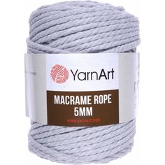 Пряжа YarnArt Macrame Rope 5mm светло-серый (756), 60%хлопок/ 40%вискоза/полиэстер, 85м, 500г, 1шт