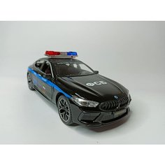 Коллекционная машинка игрушка металлическая BMW M8 для мальчиков масштабная модель 1:24 черная ФСБ Alexplay