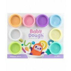 Тесто для лепки BabyDough набор 8 цветов пастельные BD021