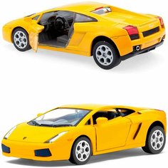 Металлическая игрушечная машинка 1:32 Lamborghini Gallardo, инерционный механизм, желтый Kinsmart