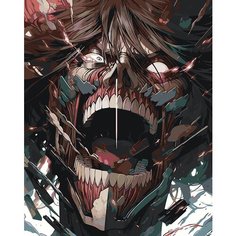 Картина по номерам ЖПН "Аниме Атака Титанов: Титан крупным планом", Раскраска 40x50 см, Аниме