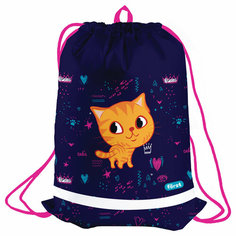 Мешок для обуви 1 отделение Först "Funny cat", 360*470мм, вентиляционная сеточка, светоотражающая полоса Forst