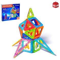 Магнитный конструктор, 34 детали, детали матовые Нет бренда