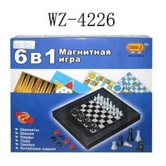 Игра настольная магнитная 6в1 (шахматы, шашки, нарды, лудо, змейка, ские шашки) - ABtoys [8188-5]