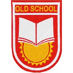 Нашивка, шеврон, патч (patch) на липучке Old school, размер 9,5*6,7 см Rocknrolla