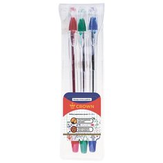 CROWN Набор шариковых ручек Oil Jell, 0.7 мм (OJ-500S/KC3), 3 шт.