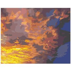 Картина по номерам, "Живопись по номерам", 40 x 50, ets497-4050, закат, небо, облака, пейзаж, Яркие цвета