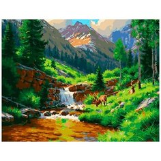 Картина по номерам "Водопад среди деревьев", 40x50 см ВанГогВоМне