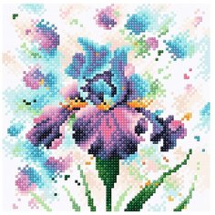 Алмазная мозаика "Буйный ирис", 20x20 см Brilliart