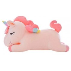 Мягкая игрушка подушка спящий единорог 55 см Розовый ZOO Toys