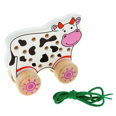 Развивающая игрушка Alatoys "Шнуровка-каталка Корова" (ШКР01)удалить ПО задаче