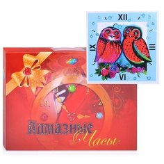 Алмазная мозаика Фруктовые совы - алмазные часы 30x30 см. Color KIT