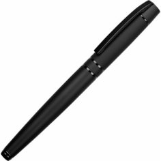 Ручка металлическая роллер UMA Uma VIP R GUM soft-touch с зеркальной гравировкой, черный