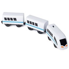 Электропоезд на батарейке для деревянной железной дороги с вагонами Acool Toy
