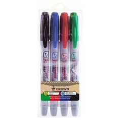 Набор маркеров Crown Multi Marker Super Slim, перманентных, пулевидных, P-505F-4, разноцветный
