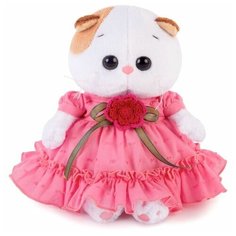 Мягкая игрушка Budi Basa, подружка кота Басика - кошечка Ли-Ли BABY в платье с вязаным цветочком, 20 см