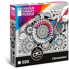 Пазл Clementoni Арт терапия Цветок 500 элементов 3D очки 35053 дисконт