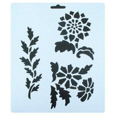 Трафарет "Цветы", 25,5x20,5 см Невская палитра