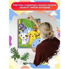 Картина по номерам Аниме Покемоны Пикачу - 7442 В 30x40