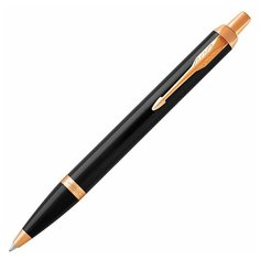 Ручка шариковая PARKER «IM Core Black Lacquer GT», корпус черный глянцевый лак, позолоченные детали, синяя