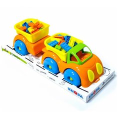 Машинка грузовик с прицепом Везунчик кнопа 86253 Пластмастер