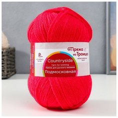 Пряжа "Подмосковная" 50% шерсть, 50% акрил 250м/100гр (225, мальва) Троицкая камвольная фабрика