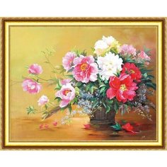 Алмазная мозаика на подрамнике 40х50см цветы пионы HWA3064 Нет бренда