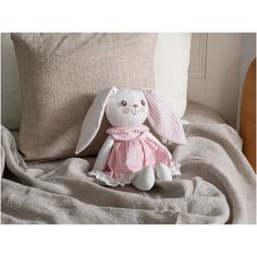 Мягкая игрушка Grey Moose Льняной заяц белый в розовом платье Bunny Baby Toy