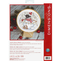 Набор для вышивания `Joyfull snow globe` (15 см.) Dimensions