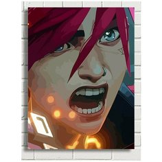 Картина по номерам мульфильм Arcane (Вай, Паудэр, Джинкс, LOL, Лига Легенд) - 8091 В 30x40