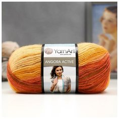 Пряжа "Angora Active" 25% мохер, 75% акрил 500м/100гр (844 бордово-персиковый)./В упаковке шт: 1 Yarn Art