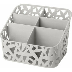 Держатель для бумаг Подставка для канцелярских мелочей EcoNova, 6 отделений, серая