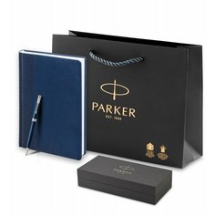 Подарочный набор: Шариковая ручка Sonnet Blue Lacquer CT и Ежедневник недатированный синий Parker